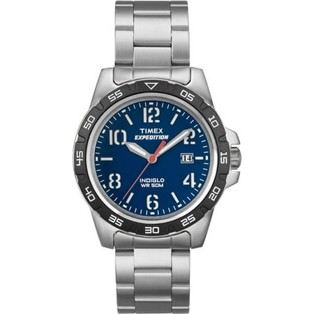 Timex Unisex Expedition Rugged Metal Field Blue Dial Watch, Stainless Steel Bracelet