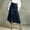 c01Blue, variant on Womens Asymmetrical Wrap Hem A-Line Slit Denim Midi Jean Skirt Stretch High Waist Frayed Button Up Skirts For Work Daily Wear Gray M