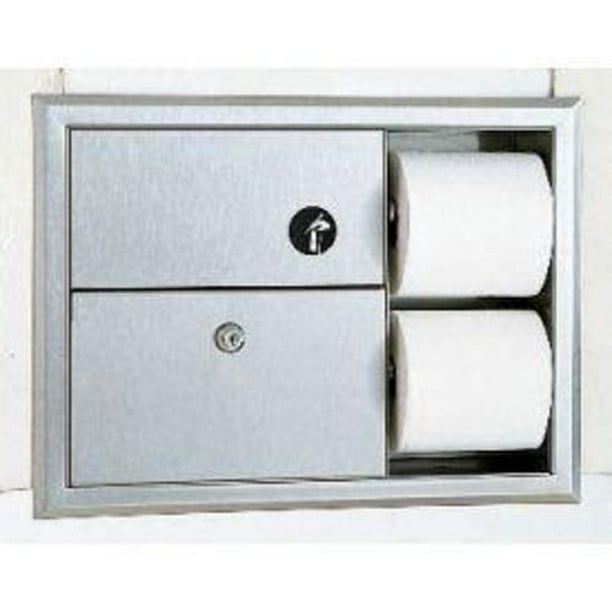 Bobrick B3094 Recessed Sanitary Napkin Disposal And Toilet Tissue