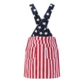thumbnail image 7 of Asqwmvz Denim Skirt Men's Women's American Flag Denim Bib Overall Shorts Romper Independence Day Clothes Slip Skirt Red, 7 of 7