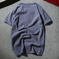 thumbnail image 4 of Kovlvoll Mens Shirts Plus Size Lightweight Comfy Casual Cotton Linen Button V Neck Short Sleeve Solid Color T-Shirt, 4 of 4
