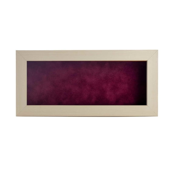 14x22 White Washed Shadowbox Frame - Interior Size 14x22 with 3/4" Usable Depth - Dark Berry Acid-Free Suede Backing