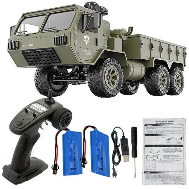 Coche teledirigido FY004A 1/16 2,4G 6WD, vehículo de Control proporcional, camión militar del ejército de EE. UU., juguetes a Control remoto, regalo para niños