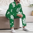 thumbnail image 7 of Yiaed Snowflake Print Men’s Pajamas Set - Long Sleeve Button Down Sleep Shirt and Pajama Bottoms Sleepwear Set Mens Pjs Sets Men's Pajama Bottoms-XX-Large, 7 of 7