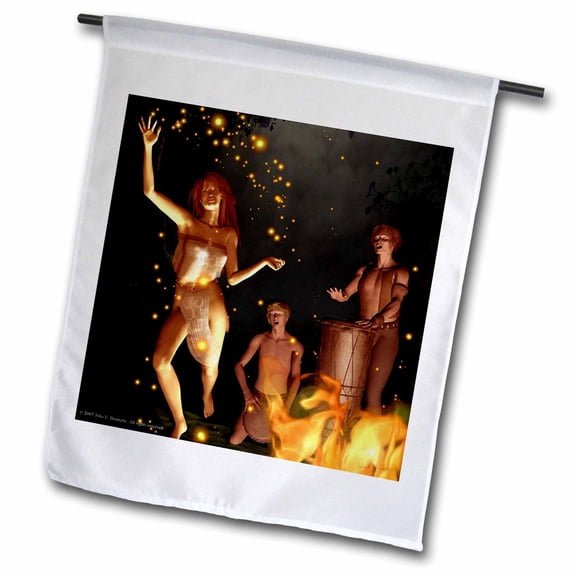 Fire Leap Pagan Bonfire Magic Witchcraft Witch 3D 12 x 18 inch Garden Flag fl-23169-1