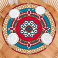 thumbnail image 2 of Ethnic Inspired Symmetrical Mandala Round Table Cover Waterproof Elastic Edge Windproof Tablecloth for Outdoor Use, 2 of 6