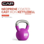 CAP, 15lb Neoprene Coated Kettlebell, Purple
