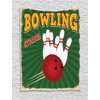 Vintage Decor Tapestry, Bowling Balls and Pins Design Western Sport Hobby Leisure Winner Artsy Art Print, Wall Hanging for Bedroom Living Room Dorm Decor, 40W X 60L Inches, Multi, by Ambesonne
