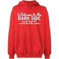 thumbnail image 2 of OXI Hoodie Sweatshirt - Welcome To The Dark Side, Basic Casual Hoodie for Men's and Women Fleece Hoodie Long Sleeve - Red X-Large, 2 of 3