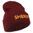 thumbnail image 5 of Sheriff Military Embroidered Long Cuff Beanie - Maroon OSFM, 5 of 5