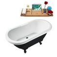 thumbnail image 5 of 59" Streamline N1120BL-BL Clawfoot Tub and Tray With External Drain, 5 of 13