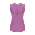 thumbnail image 5 of Posijego Women's V Neck Tank Tops Dressy Tunic Shirts Sleeveless Casual Button Tank Shirt Business Office Work, 5 of 7