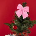 thumbnail image 6 of Costeam Christmas Wreath Bows Decor,Xmas Tree Topper Bow Decorations with Pink Burlap and Glitter String for Christmas Holiday Home Front Door Outdoor, 6 of 7