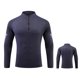 thumbnail image 1 of pstuiky Camisas de manga larga abrigadas para hombre, Camiseta deportiva ligera y transpirable de color sólido con cremallera y cuello alto de manga larga para hombre camisetas de hombre m, 1 of 3