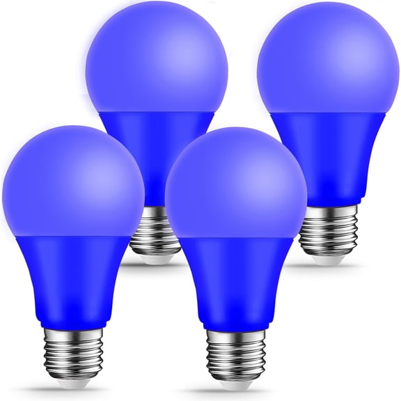 Blue Light Bulbs - [ 4 Pack ] - 9W（60W Equivalent） E26 Base LED Colored Light Bulb for Festivals Party Christmas Bar Events Home Decor
