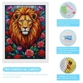 thumbnail image 3 of Diamond Art Kit for Adults, Lion Floral Vibrant Art Illustration Diamond Painting for Adults Beginners, 5D DIY Diamond Art Painting Kits, Colorful Diamond Painting Craft for Home Decor 12x16, 3 of 7
