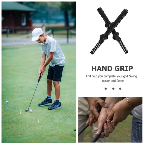 TEHAUX 2Pcs Golf Grip Trainer Tool in Black for Correct Hand Position and Swing Practice Aid