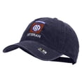 thumbnail image 2 of 82nd Airborne Veteran Embroidered Washed Solid Pigment Dyed Cotton Twill Brass Buckle Cap - Navy OSFM, 2 of 5