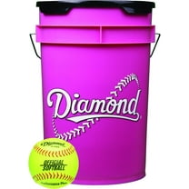 Diamond 6-Gallon Pink Ball Bucket with 18 11YSC 11-inch Yellow Softballs