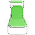 thumbnail image 3 of vidaXL Folding Sun Lounger with Canopy Aluminum Lounge Seating Multi Colors, 3 of 8