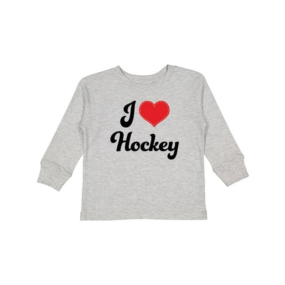 Inktastic I Love Hockey Girls Long Sleeve Toddler T-Shirt
