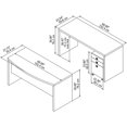 thumbnail image 3 of Echo Bow Front Desk and Credenza with Drawers in Pure White - Engineered Wood, 3 of 8