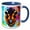 Blue/White, variant on 3drose, Cool Bison Head Portrait, Colorful Background. Family-friendly Gift, 11oz Magic Transforming Mug