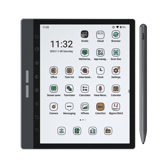 Bigme B751C-S Colorful E-ink Ebook Reader 7-Inch, 4 64GB, 3050mAh, Upgrade Rechargeable Stylus, Android 14, Ideal for Reading, Note-Taking & Writing