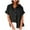 Black, variant on Taqqpue Women's Linen Hoodies Tops Short Sleeve Hoodies Casual Tops Button Front V Neck T-Shirts Lightweight Summer Beach Tee Tops with Pocket
