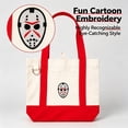 thumbnail image 5 of Halloween Mask Design Canvas Tote Bag, Reusable Shoulder Handbag for Parties, Shopping, Travel and Daily Use, 5 of 8