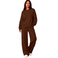 thumbnail image 5 of Stralyhd Women Long Sleeve Sweatshirts Set Crew Neck Tracksuit 2026 Fall Comfy Outwear Clothes Sports 2 Pieces Set Coffee XL, 5 of 5