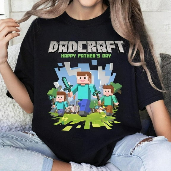 Comfort Colors DadCraft T-shirt, A MineC Movie Shirt, Chicken Jockey Gaming, Happy Father's Day Gift, Trending Game Unisex Tee