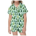 thumbnail image 1 of WEAIXIMIUNG Pyjama pour Tout-Petits 2T Ensemble de Pyjama Décontracté Imprimé à Boutons Col Rabattu Manches Courtes et Shorts, 1 of 4