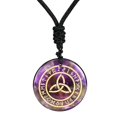 thumbnail image 1 of Collar COLGANTE Antiguo triquetra Yuyangstore liso tallado Joyería negro Violeta, 1 of 8