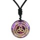 thumbnail image 1 of Collar COLGANTE Antiguo triquetra Yuyangstore liso tallado Joyería negro Violeta, 1 of 8