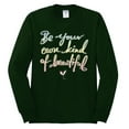 thumbnail image 2 of Positivity saying Pop Culture Mens Long Sleeve Shirt, Forest Green, 3XL, 2 of 3