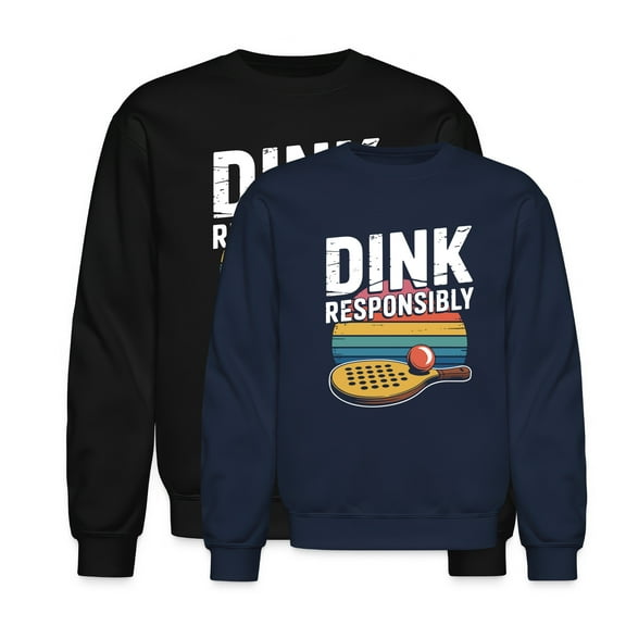 EcoLoom Dink Responsibly Pickleball Long Sleeve Unisex Midweight Crewneck Sweatshirt