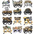 thumbnail image 3 of Tignapoo 2025 New Year Party Glasses - Black & Gold Frame for Festive Celebrations, Photo Props, and Events (Wine Glass Gift Box Style K), 3 of 6