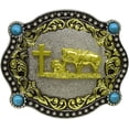 thumbnail image 1 of Moranse Religion Cross Cowboy Kneeling Prayer And Horse Design Belt Buckles, 1 of 5