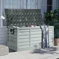 thumbnail image 2 of Ktaxon Collapsible 75gal Outdoor Garden Plastic Storage Deck Box Easy Set Up,Space Saving,New Generation of Upgraded Storage Container,Gray, 2 of 8