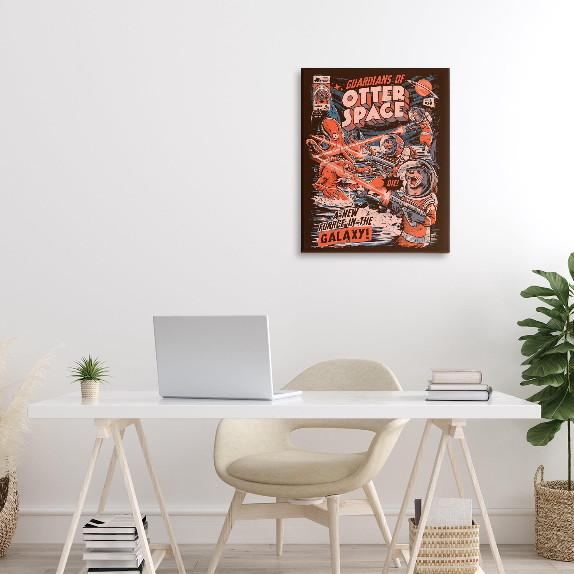 Stupell Industries Guardians Of Otter Space Retro Canvas Wall Art, design by EduEly Designs