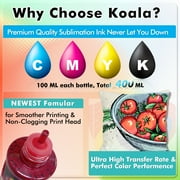 200ML KOALA PAPER Sublimation Ink, Black Sublimation Ink Refill Kit for Inkjet Printer Refillable Cartridges, CISS