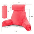 thumbnail image 5 of Nestl Reading Pillow, Extra Large Comfortable Bed Rest Pillow with Arms – Premium Shredded Memory Foam TV Pillow, Detachable Neck Roll & Lumbar Support Pillow - Coral Pink, 5 of 8