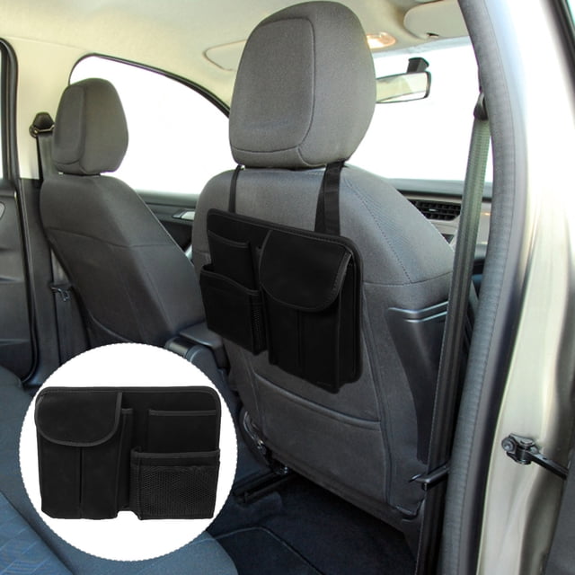 unbranded Organizador Colgante Para Asiento De Auto Negro Con Bolsillos De Almacenamiento Privado