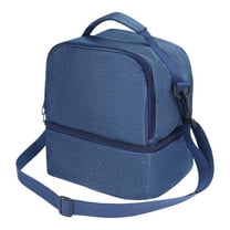 Unique Bargains Insulated Leakproof Lunch Bag for Office, Picnic Navy Blue