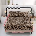 thumbnail image 5 of Qpednta Leopard Print Fitted Sheet Set, Comfortable Breathable 3 Piece Sheet Set with 1 Fitted Sheet and 2 Pillowcases, Deep Pocket All‑Season Bedding Set for Student Dorm Bedroom, 5 of 7