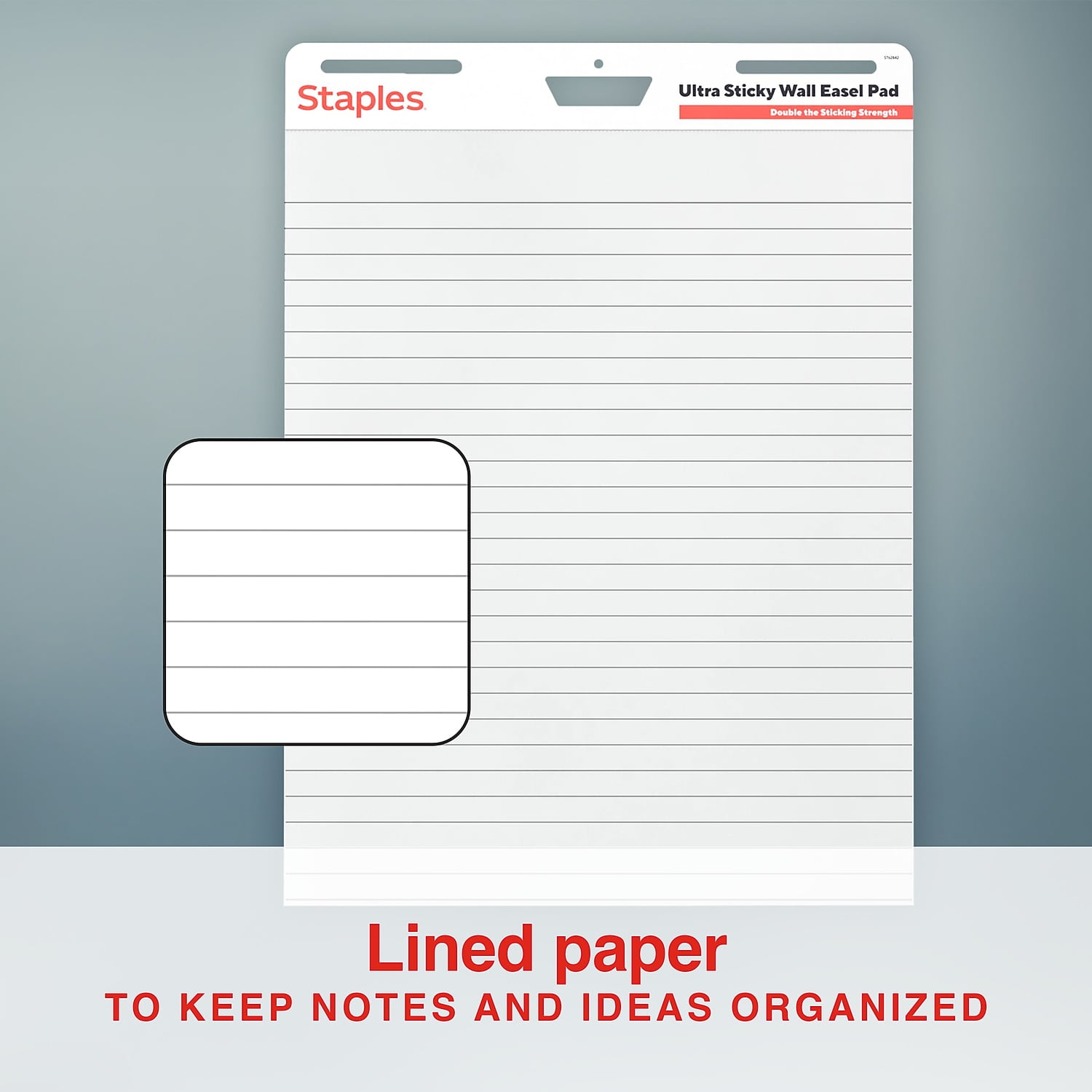 Staples Ultra Sticky Wall Easel Pad 25" x 30" Lined 30 Sheets/Pad 6 Pads/Pack (ST62842)