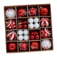 thumbnail image 2 of Adorno de bola navideña, colección de decoración de bolas navideñas, para celebraciones en interiores, colgante irrompible para armario de dormitorio. Rojo Blanco, 2 of 8