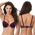 thumbnail image 5 of Curve Muse Women's Plus Size Perfect Shape Add 1 Cup Push Up Underwire Bras-2PK-Plum Print,Plum-38B, 5 of 6