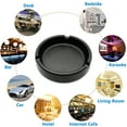thumbnail image 5 of Aluminum Alloy Round Metal Ashtray For Cigarette Cigar - Portable Home Office Ash Tray - Durable Outside Decor Hotel Restaurant Bar - black, 5 of 5